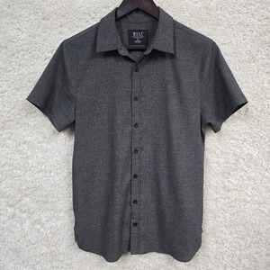 BYLT Vista Button Down Mens Medium Charcoal Grey Short Sleeve Performance Shirt